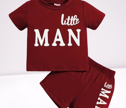 2- Piece Little Man Outfit for Baby Boys