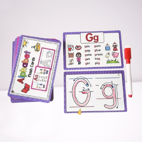 Alphabet Phonics Flashcards with Reusable Pen, allowing for repeated use